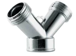 Titan Casters Siamese Y Hose Connector - Chrome