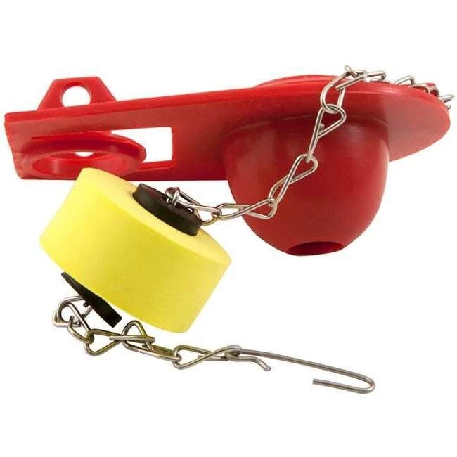 Titan Casters Toilet Flapper With Float - Red 3 Titan Casters Toilet Flapper With Float - Red