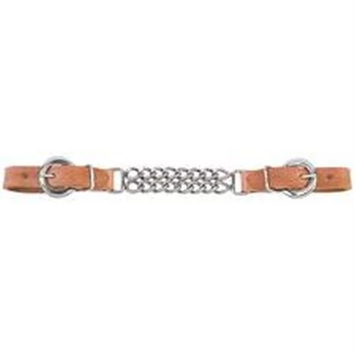 Weaver Leather Double Flat Link Chain Curb Strap - Russet 3 Weaver Leather Double Flat Link Chain Curb Strap - Russet