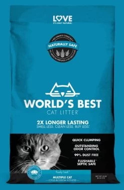 World's Best Multiple Cat Lotus Blossom Scented Cat Litter-28 Lbs