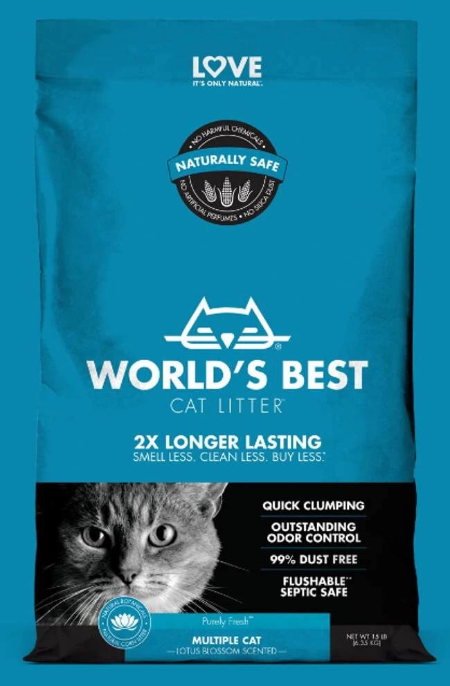 World's Best Multiple Cat Lotus Blossom Scented Cat Litter-28 Lbs 3 World's Best Multiple Cat Lotus Blossom Scented Cat Litter-28 Lbs