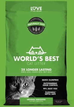 World's Best Original Unscented Natural Corn Litter-28 Lbs